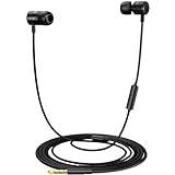 MORMOQUE EP-06 Metallic Wired Earbuds in-Ear Earphones,Build-in Microphone Noise Isolating Headphone,with 3.5mm Jack Long Cord 10mm Large Drivers HD Bass Audio Headset for Music Podcast and More