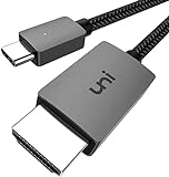 uni USB C to HDMI Cable, [4K, High-Speed] USB Type C to HDMI Cable for Home Office, [Thunderbolt 3/4 Compatible] for MacBook Pro/Air 2020, iPad Air 4, iPad Pro 2021, iMac, S23, XPS 17, and More-6ft