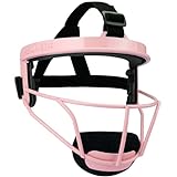 Dinictis Softball Face Mask, Lightweight, Comfortable, with Wide Field Vision, Durable and Safe Face Guards, Premium Protective Softball Fielder's Mask-Pink-Youth(M)