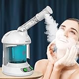 KINLITO Facial Steamer - Ozone Steamer with 360° Rotatable Arm - 40 Min Steam Time - Humidifier - Unclogs Pores - Blackheads - Portable Facial Steamer for Personal Care Use at Home or Salon,White