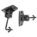 VideoSecu Speaker Wall Ceiling Mount Bracket One Pair for Universal Satellite, fits Keyhole and Thread Hole with 1/4 20 Threads, 4mm and 5mm Black 1ST