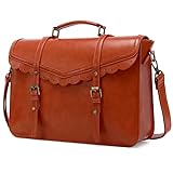 ECOSUSI Womens Briefcase Leather Messenger Laptop Work Bag for Women Fit 15.6' Laptop