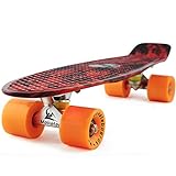 Skateboard Adults Mini Cruiser Complete Kids Skateboards Youth Board for Boy Girl Beginners Children Toddler Teenagers 22 inch (Red Flame)