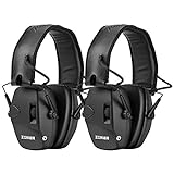 ZOHAN EM054 Electronic Ear Protection for Shooting Range with Sound Amplification Noise Reduction, Ear Muffs for Gun Range (Black2)