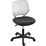 Yaheetech Students Cute Desk Chair Low-Back Armless Study Chair w/Lumbar Support Adjustable Swivel Chair in Home Bedroom School for Teens Boys Girls Youth, Dark Gray