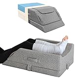 Adjustable Leg Elevation Pillows for Swelling After Surgery, Cooling Memory Foam Leg Wedge Pillow for Blood Circulation, Wedge Pillow for Sleeping, Sciatica Back Knee Hip Ankles Pain Relief