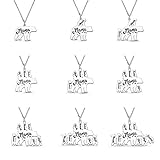 AILIN Personalized Mom Necklace 925 Sterling Silver/Stainless Steel Custom 1-8 Names Bear Pendant With Rolo Chain Mothers Day Jewelry Gifts For Grandma Wife From Daughter Son Husband