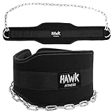 Hawk Fitness Dip Belt With Chain For Men & Women Dipping Pull Up Belt Crossfit Weight Lifting Training Gym Bodybuilding Weightlifting LIFETIME WARRANTY!