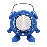 Keleely Kitchen Timer, for Baking Teaching Cooking Egg Potty Training Cute 60 Mins Twist Wind-Up Timer with Ring Alert, No Battery (Blue)