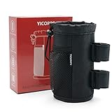 YICORPS Water Bottle Holder for Bike, Scooter Wheelchair Walker Rollator Cup Holder, Cup Holders for UTV/ATV and Beach with Net Pockets and Non-Slip Straps