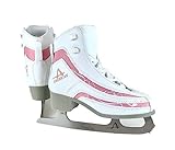 American Athletic Shoe Girl's Soft Boot Ice Skates, 3, White with Pink Trim (51603)