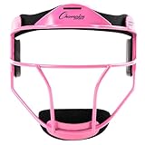 Champion Sports Steel Softball Face Mask - Classic Fielders Masks for Adults - Durable Head Guards - Premium Sports Accessories for Indoors and Outdoors - Pink