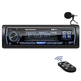 Car Stereo Bluetooth Car Radio - Single Din AM FM Digital Media Receiver - LCD Display USB AUX SD EQ Subwoofer Quick Charge APP Remote Control