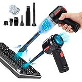 Meudeen Electric Rechargeable Air Duster for Computer Cleaning- Compressed Air Duster- Mini Vacuum- Keyboard Cleaner 3-in-1