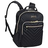 Kenneth Cole Reaction Women's Chelsea 15' Laptop Bag Computer Bookbag for Work, School, College, Nurse, Travel Daypack Purse Backpack, Black