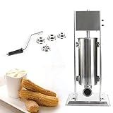 Commercial Churros Maker Machine 5L Stainless Steel Spanish Churros Making Machine + 4 Nozzles Manual Spanish Donuts, Heavy Duty Churros Machine For Home Restaurants Bakeries Use
