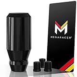 Mega Racer 8cm Black Aluminum Shift Knob - for Buttonless Automatic and 4, 5 and 6 Speed Manual Transmission Vehicles, Interior Automotive Replacement Parts, 1 Piece