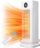 BURLAN Space Heater for indoor Use, Portable Electric Heater for Bedroom,1500W PTC Electric Heater with Thermostat, Fast Safety Heat Office/Bedroom/Bathroom (White) (Warm White)