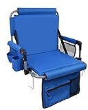 AOOXIMI Stadium Seats for Bleachers with Back Support, Bleacher Seats with Backs and Cushion Wide, Stadium Chairs with Cup Holders, Mesh Bags and Hide Hooks, for Basketball and Football Bench Seats
