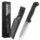 FLISSA 9' Fixed Blade Knife, D2 Steel Hunting Knife for Camping, Outdoor, Bushcraft and Survival, G10 Handle, Leather Sheath Included, Gifts for Husband, Father, Friend