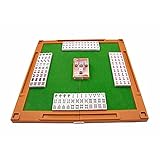 Small Travel Mahjong Set,Mini Chinese Mahjong Set with Mini Mahjong Table 144 Acrylic Tiles for Chinese Style Gameplay
