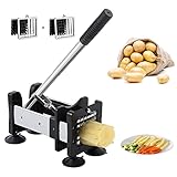 Votron French Fry Cutter Potato Cutter Stainless Steel with 2 Size Durable Blades for Vegetables, Potato, Onions, Carrots, Cucumbers, Fruits, Apples
