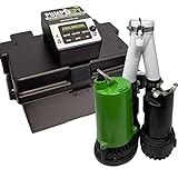 PumpSpy PS2000C Pre-Assembled SmartPump Combination Wi-Fi Connected 1/2HP Primary Sump Pump and 12V Battery Backup Sump Pump with Internet Monitoring & Alerts, Water Alarms for Basements