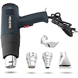 Industrial Heat Gun 2000W, Hot Air Gun for Crafts, Heavy Duty Heat Gun, 140℉~1112℉ Dual -Temperature Settings, Overload Protection, 4 Nozzle Attachments for Shrinking PVC, Removing Paint, Bending Pipe