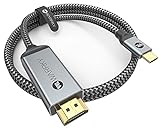 USB C to HDMI Cable 4K, WARRKY [Braided, High Speed] Thunderbolt 3 to HDMI Adapter Compatible for New iPad, MacBook Pro/Air, iMac, Galaxy S20 S10 S9 S8, Surface, Dell, HP, 6FT