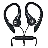 Magnavox MHP4854-BK Earhook Earbuds with Microphone in Black | Available in Black & White | Earbuds Earhook with Microphone | Extra Value Comfort Stereo Earbuds | Durable Rubberized Cable |