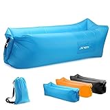 JSVER Inflatable Lounger Air Sofa with Portable Package for Travelling, Camping, Hiking, Beach Parties, Blue