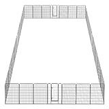 Yescom Heavy Duty Pet Playpen 32 Pieces 32'x45' Extra Large Dog Pen Exercise Metal Fence Panel Crate Outdoor