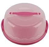 HelloCupcake Portable Cake and Cupcake Carrier / Storage Container - 10.4' Diameter (Inside Cover), Translucent Dome - Perfect for Transporting Cakes, Cupcakes, Pies, or Other Desserts (Fuchsia)