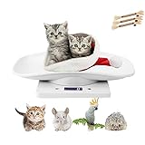 Newborn Kitten & Puppy Weight Scale, Digital Pet Scale with Cat Toys, Multifunctional Small Animal Kitchen Food Scale, Weighing Max 33lbs, Tray Size 12' x 8', Not for Adult Cats/Dogs (White)