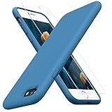 Miracase Ultra Slim Designed for iPhone SE Case 2022(3rd Gen)/iPhone SE 2020 Case(2nd Gen)/iPhone 7 Case/iPhone 8 Case with Screen Protector, Multi-Color Silicone Shockproof Phone Case(Capri Blue)