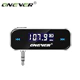 LKHF 3.5mm FM Transmitter LCD Diaplay in-car Music Audio Wireless Transmitter for Car Mobile Phones MP3 MP4 Player Tablet, Black