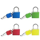 Pengxiaomei 4Pcs Suitcase Lock,4 Colors Mini Padlock with Key Small Locks for Schoolbag Backpack Luggage Padlock for School Gym 1.2×0.9Inch