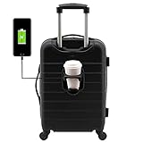 Wrangler 20' Smart Spinner Carry-On Luggage With Usb Charging Port ,Black