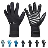 Neoprene Gloves Diving Wetsuit Gloves Anti-Slip Flexible Thermal with Adjustable Waist Strap for Snorkeling Scuba Diving Spearfishing Surfing Kayaking Rafting Sailing All Watersports (Black, S)