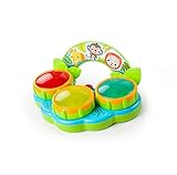 Bright Starts Safari Beats Musical Drum Toy with Lights, Ages 3 Months +, Multi