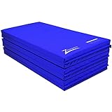 Z Athletic Folding Mat for Gymnastics and Tumbling, Blue, 4 Ft x 12 Ft x 2 In