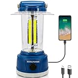 Durapower LED Camping Lantern Rechargeable, Bright 5000 Lumen, 5 Modes, 6000 mAh Power Bank, IP44 Waterproof Lantern for Hurricane, Emergency, Power Outages, Home