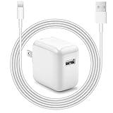 iPad Charger iPhone Charger 12W USB Wall Charger Foldable Portable Travel Plug with USB Charging Modem Cables Compatible with iPhone, iPad, iPad Mini, iPad Air 1/2/3, Airpod