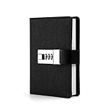 CAGIE Lock Journal Planner Organizer Lock Diary Travel Diary a7 Mini Pocket Notebook Black