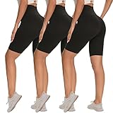 3 Pack Biker Shorts for Women – 8'/ 5'/ 3' High Waisted Tummy Control Workout Yoga Running Athletic Tennis Shorts