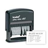 Trodat Printy 4817 Economy Dial-A-Phrase, 12 Popular Office Messages, Month in Letters, Day and Year in Numbers, Rubber Date Stamp – Self Inking (Black)