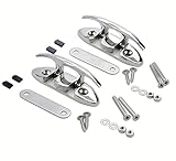 Thorn Folding Boat Cleat,Flip Up 4-1/2' Dock Cleat 316 Marine Grade Stainless Steel with Back Plate Pack of 2
