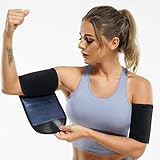 Wonderience Women & Men Neoprene Arm Trimmers Slimming Compression Sleeve Sauna Sweat Band for Workout (Blue, One Size)