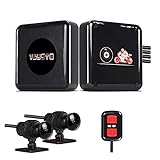 VSYSTO Motorcycle Camera Full Body Waterproof Dash Cam Front and Rear Dual 1080P Sony IMX323 Motorbike Driving Recorder 150° Wide Angle with WiFi App G-Sensor Loop Recording Support 256GB Max
