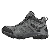 HI-TEC Ravus WP Mid Waterproof Hiking Boots for Men, Lightweight Breathable Outdoor Trekking Shoes - Dark Grey, 10.5 Extra Wide